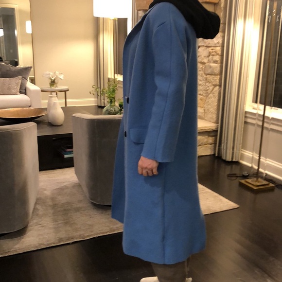 Wool Blend. Soft Blouce Blue two button. Pockets. Size XS - Picture 3 of 8